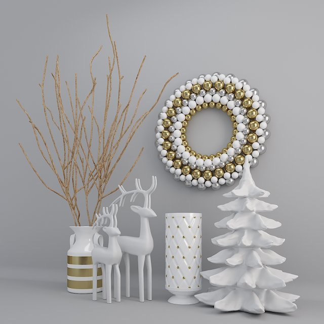new year decor set 3Dモデル .c4d .max .obj .3ds .fbx .stl .blend 