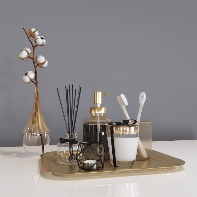 decorative bathroom set Modelo 3D .c4d .max .obj .3ds .fbx .stl .blend 