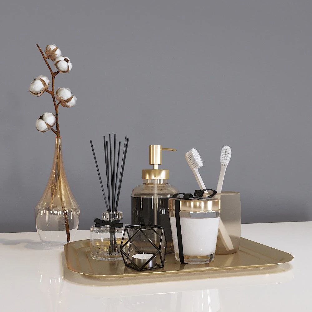 decorative bathroom set 3D Model .c4d .max .obj .3ds .fbx .stl .blend 