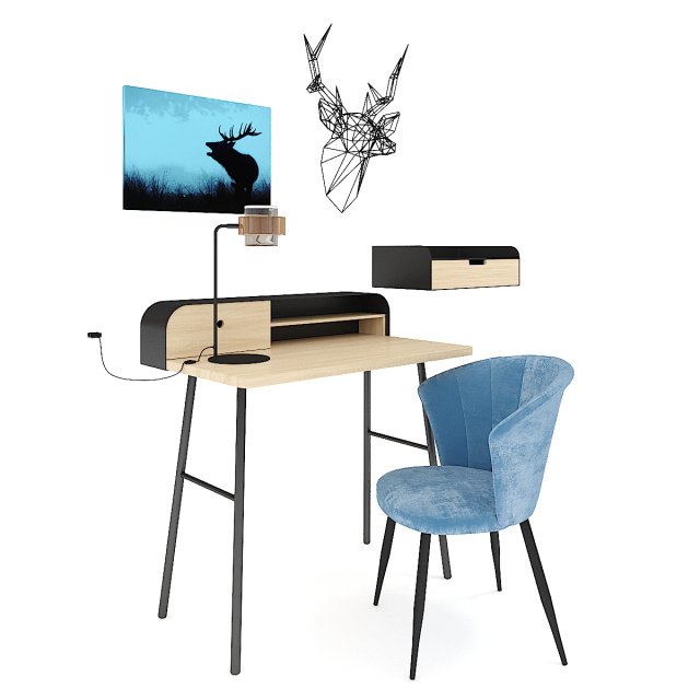 workplace la redoute 3D Model .c4d .max .obj .3ds .fbx .stl .blend
