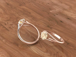 solitaire ring Modello 3D