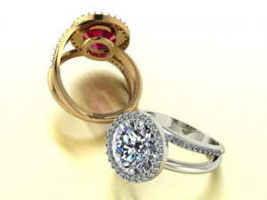 diamond signet ring 3D Model