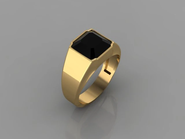 diamond signet ring 3D Model .c4d .max .obj .3ds .fbx .stl .blend 