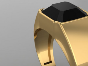 diamond signet ring Model 3D