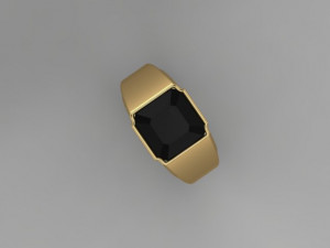 diamond signet ring Model 3D
