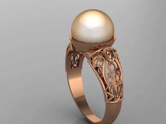 pearls ring 3D Model .c4d .max .obj .3ds .fbx .stl .blend 