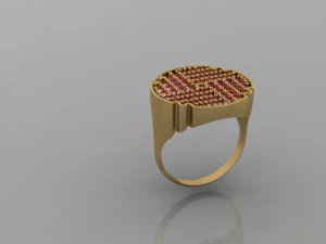 sygnet z brylantem Model 3D