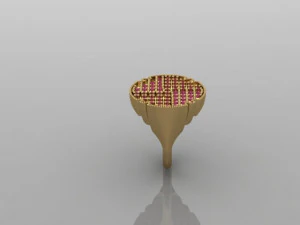 signet diamond ring 3D Model