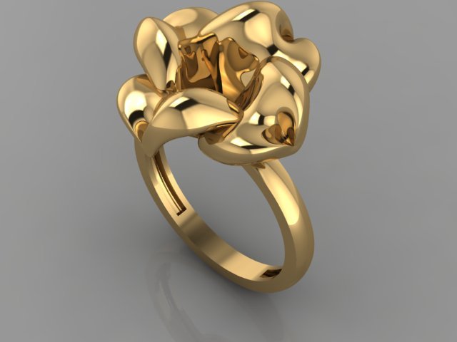 flower ring 3D Model .c4d .max .obj .3ds .fbx .stl .blend 