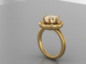 solitaire ring Modèle 3D