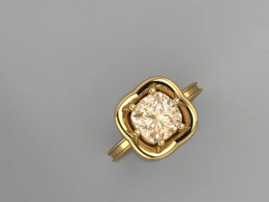 anello solitario Modello 3D
