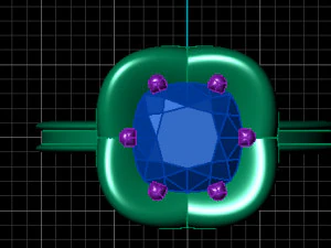 anello solitario Modello 3D