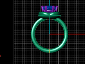 anello solitario Modello 3D