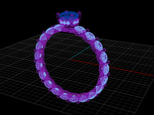 diamond signet ring 3D-Modell
