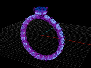diamond signet ring 3D Model