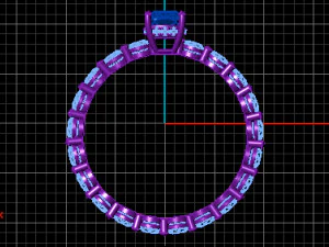 diamond signet ring 3D Model