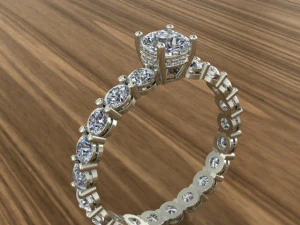 diamond signet ring 3D Model