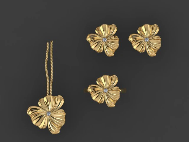 flower set 3D Model .c4d .max .obj .3ds .fbx .stl .blend 