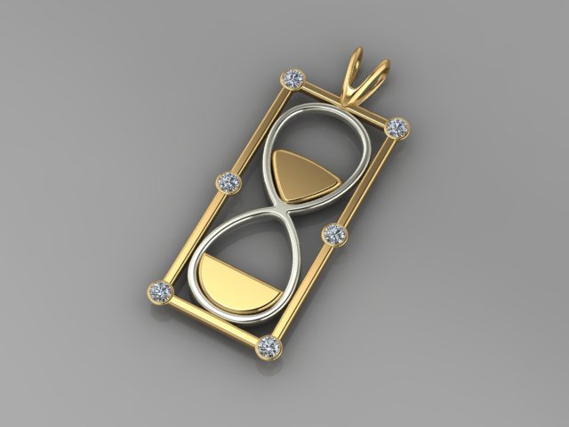 hourglass pendant 3Dモデル .c4d .max .obj .3ds .fbx .stl .blend