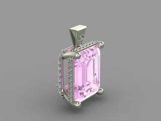Diamond pendant 3D Model .c4d .max .obj .3ds .fbx .stl .blend 