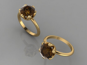 solitaire ring 3D 模型