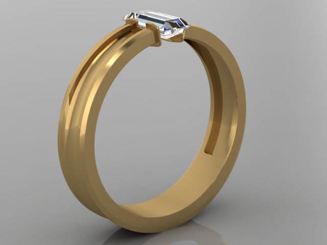 baguette ring Model 3D .c4d .max .obj .3ds .fbx .stl .blend 