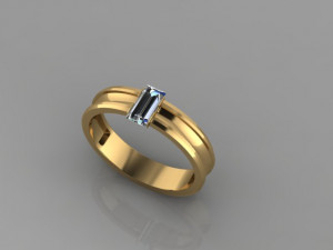 baguette ring Model 3D