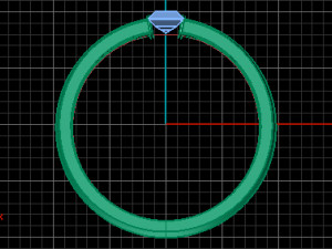 baguette ring Model 3D