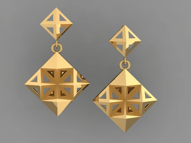gold earring 3D Model .c4d .max .obj .3ds .fbx .stl .blend