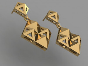 gold earring 3D Model