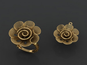 gold ring pendant 3D-Modell