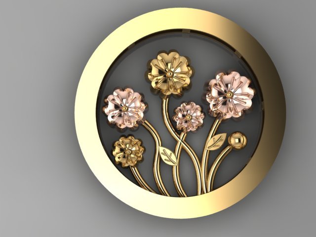 flower pendant 3D Model .c4d .max .obj .3ds .fbx .stl .blend