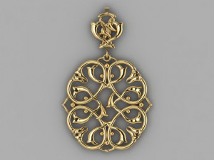 pendant gold 3D Model