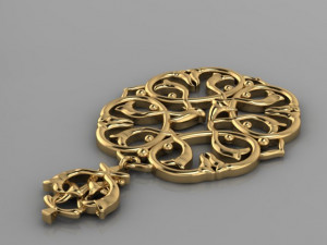 pendant gold 3D Model