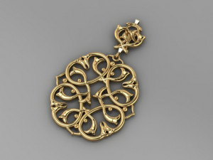 pendant gold 3D Model