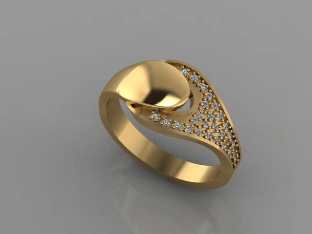 gold diamond ring 3D Model .c4d .max .obj .3ds .fbx .stl .blend
