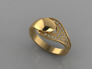 gold diamond ring 3D Model