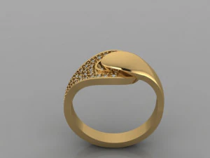 gold diamond ring 3D Model