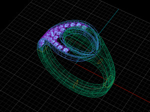 gold diamond ring 3D Model