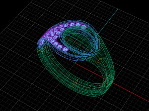 gold diamond ring 3D Model