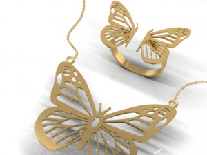 butterfly ring pendant 3D 模型