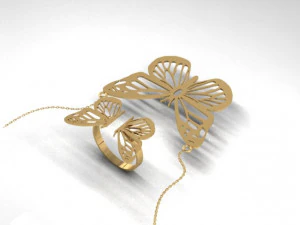 butterfly ring pendant 3D Model