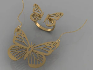 butterfly ring pendant 3D Model