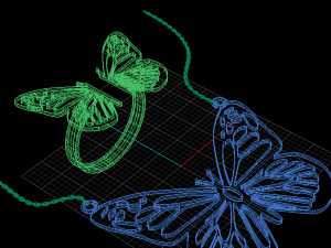 butterfly ring pendant 3Dモデル