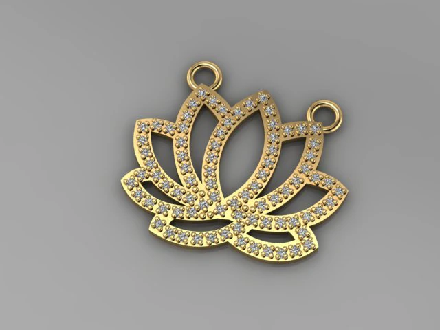 flower pendant 3D Model .c4d .max .obj .3ds .fbx .stl .blend 
