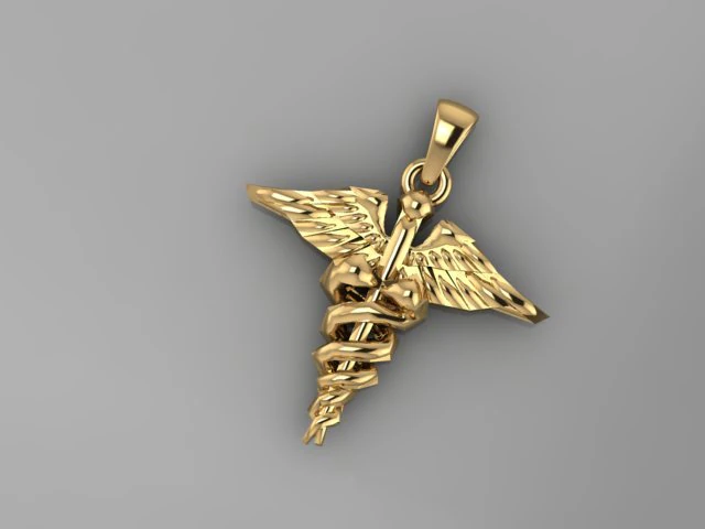 caduceus pendant 3D Model .c4d .max .obj .3ds .fbx .stl .blend 
