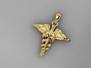 pingente de caduceu Modelo 3D