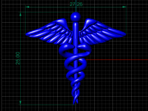 caduceus pendant 3D 模型