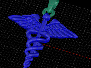 caduceus pendant 3D 模型