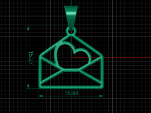 lovely message pendant Modèle 3D